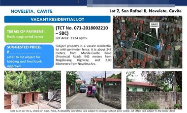 Residential Lot for sale in Seaview Subdivision, San Rafael II, Noveleta, Cavite