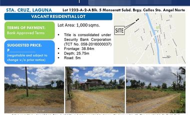 Residential Plot for sale in Laguna, Santa Cruz