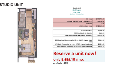CODE # 106 CONDO FOR SALE IN ARC TOWERS CONDOMINIUM corner V.Rama St.,Cebu City