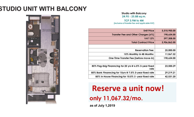 CODE # 106 CONDO FOR SALE IN ARC TOWERS CONDOMINIUM corner V.Rama St.,Cebu City