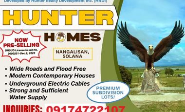 SUBDIVISION LOT ONLY OR HOUSE & LOT PACKAGE IN HUNTER HOMES IN SOLANA, CAGAYAN!