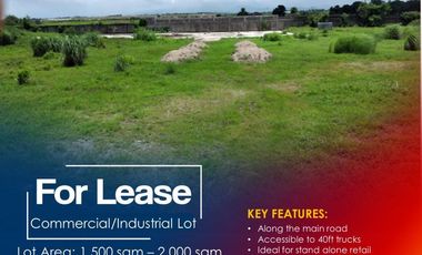 1,500 sqm Commercial/Industrial Lot for Rent in Magalang, Pampanga.