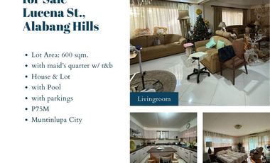 House & Lot for Sale Lucena St., Alabang Hills with Pool