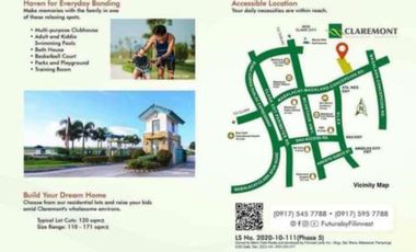 Residential Lot 120 sqm in Claremont Filinvest, Mabalacat City for Sale