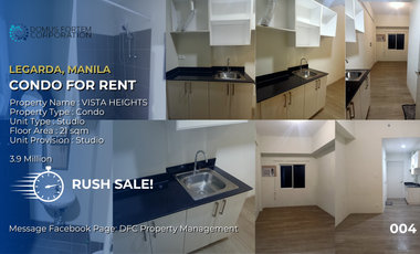 RUSH SALE!!! VISTA HEIGHTS - 21 SQM UNIT -