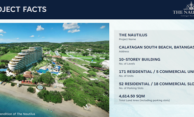 Preselling! Nautilus Beachfront Condo Calatagan Batangas (Studio)