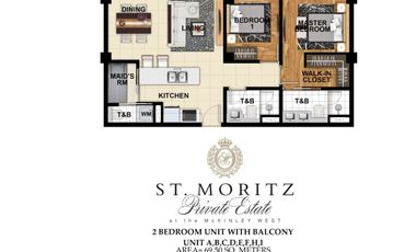 St. Moritz 2 Bedroom condo for Lease and For Sale