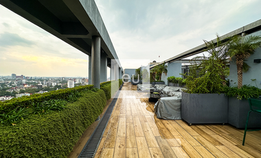 Departamento amueblado en RENTA en Condesa con terraza, vistas y amenidades