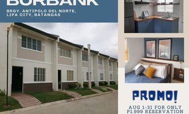 Affordable Townhouse for sale at Burbank Village, Lipa City, Batangas