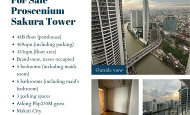 For Sale Proscenium Sakura Tower Condominium Unit at 48th floor in Makati