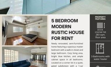 5BR House and Lot for Rent in Presidents Heights Phase VI-A, BF Homes, Paranaque