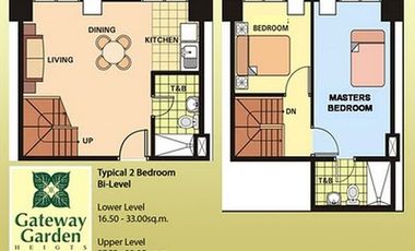 2BR Loft Condominium unit for rent at Gateway Garden Heights, Mandaluyong City