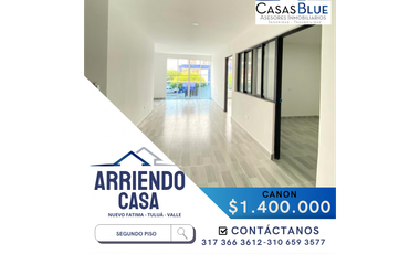 SE ARRIENDA CASA PARA ESTRENAR EN SEGUNDO PISO BARRIO NUEVO FTIMA