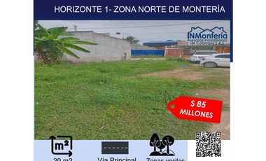 SE VENDE LOTE ESQUINERO EN HORIZONTE 1 ZONA NORTE DE MONTERIA