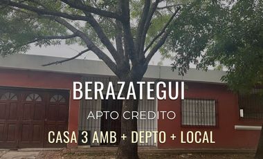 VENTA CASA 3 AMB + DEPTO + LOCAL ¡APTO CREDITO!
