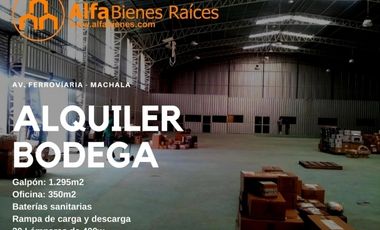 BODEGA EN ALQUILER 1,295 CON PATIO DE MANIOBRA - MACHALA.