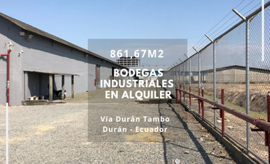 SE ALQUILA BODEGA INDUSTRIAL 861,67m2 - En complejo - Durán