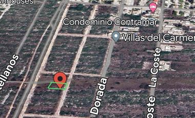 En venta terreno en la playa de Uaymitún de 250 m2