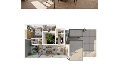 Departamento en Venta en Mérida, Privada Emana, Conkal (Mod: Jardín)