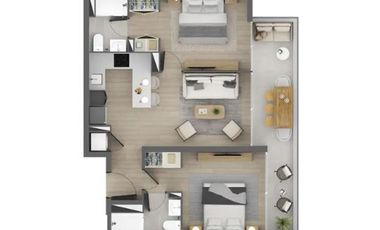 Arriendo Dpto 2D-2B Metro Santa Ana