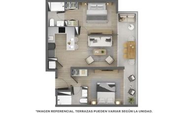 Arriendo Dpto 2D-2B Metro Santa Ana