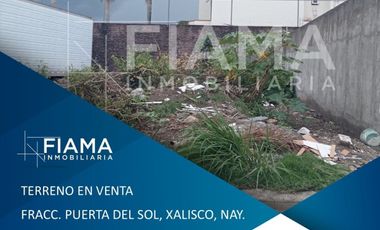 EXCELENTE TERRENO EN VENTA FRACC PUERTA DEL SOL, XALISCO, NAY. (I)
