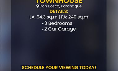 For Sale 3 Storey Townhouse  Don Bosco, Paranaque