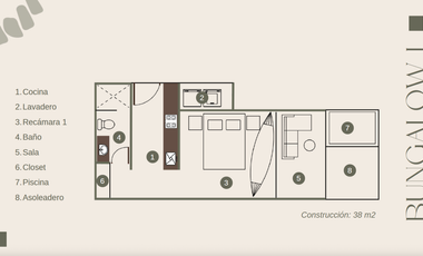 Casa( Bungalow 1) en Venta en Aldea Kanté, Hunucmá