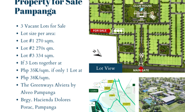 Residential Lot Property for Sale Pampanga P35k-P38k/ sqm.