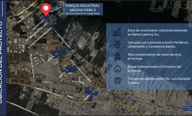 Venta 5 Lotes Industriales de 1133 m2 C/U Magna Park II , Santa Catarina