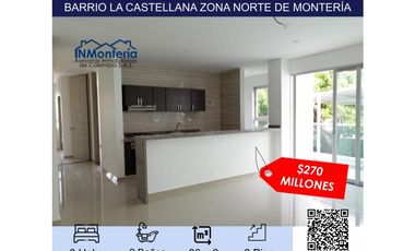 SE VENDE APARTAMENTO BARRIO CASTELLANA ZONA NORTE  DE MONTERIA