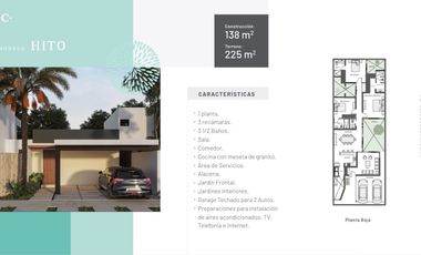 CASA DE 1 PISO EN VENTA EN MÉRIDA EN PRIVADA CUMBRES NOVO NORTE