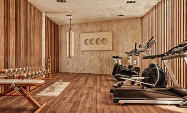 EN VENTA DEPARTAMENTO EN BACALAR DE 1 HABITACION CON ALBERCA Y GYM