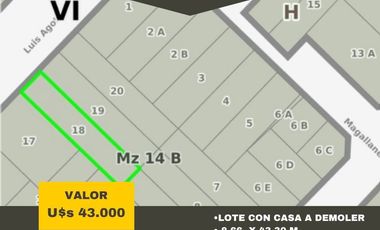 Terreno con casa a demoler. Barrio Las Avenidas. Venta  o Permuta.