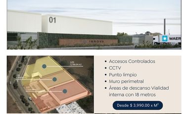 Terrenos en PREVENTA en INNOVA PARK uso de suelo I2