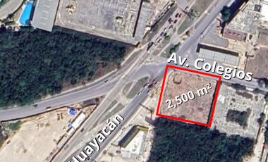 TERRENO COMERCIAL EN RENTA 1500m2 - ESQUINA HUAYACAN COLEGIOS