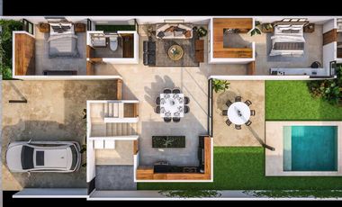 Casa en venta una planta Mod. Aurea Privada Aldoria Conkal