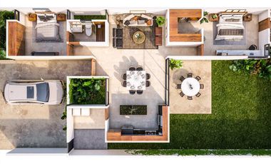 Casa en venta una planta Mod. Aurea Privada Aldoria Conkal