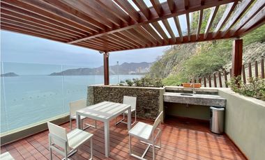 ARRIENDO APARTAMENTO AMOBLADO 1era LINEA DE PLAYA RODADERO SUR