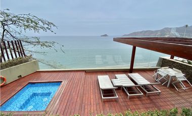 ARRIENDO APARTAMENTO AMOBLADO 1era LINEA DE PLAYA RODADERO SUR