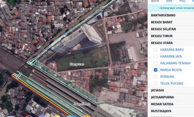 Tanah Kota Bekasi Zona Campuran Samping Apartemen Dekat Stasiun