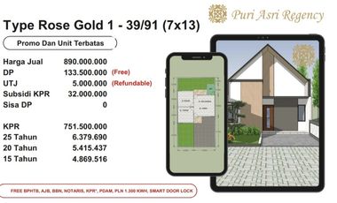 Rumah Dijual Dekat Pondok Tjandra Tanpa Dp Di Puri Asri Waru Sidoarjo