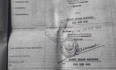 BU Dijual Tanah Pekarangan cocok untuk perumahan di Jimbe Blitar