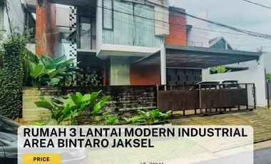Rumah Industrialis Lokasi Strategis Bonus Furnish dkt Bintaro