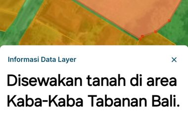 Disewakan tanah di Kaba - Kaba Tabanan dkt Seseh,Munggu Bali