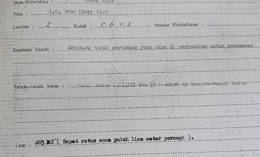 JUAL TANAH 4,65 are KARGO TAMAN denpasar, kawasan gudang