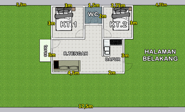 rumah type 45 di cluster mewah ''Green Residence