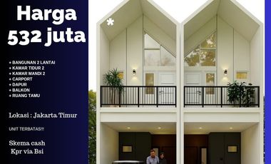 Rumah murah 2 lantai lokasi dekat stasiuj Lrt ciracas