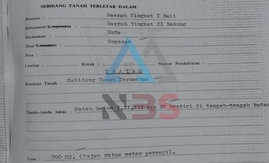 Dijual Tanah Kosong Dikawasan Jln Utama Jimbaran-Uluwatu Ungasan Kuta