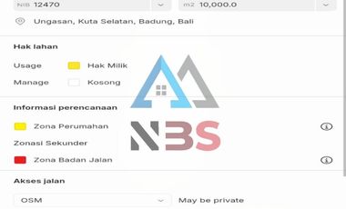 FREEHOLD FOR SALE TANAH OCEAN VIEW UNGASAN, JIMBARAN KUTA BALI